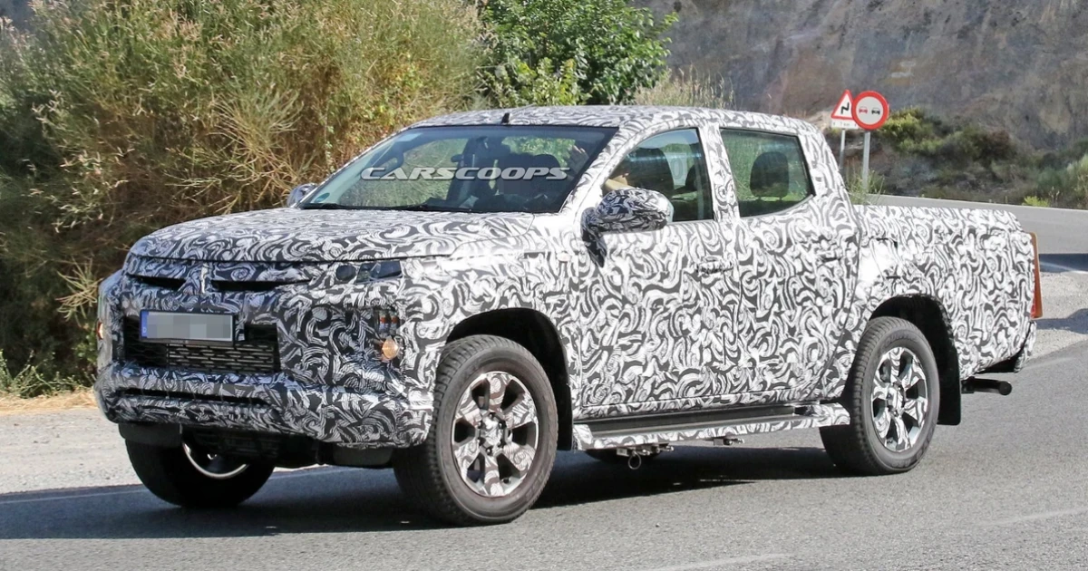 เผยภาพ รถทดสอบ Mitsubishi L200 Triton Facelift 2019 ดีไซน์ด้านหน้าคล้าย Mitsubishi Pajero Sport