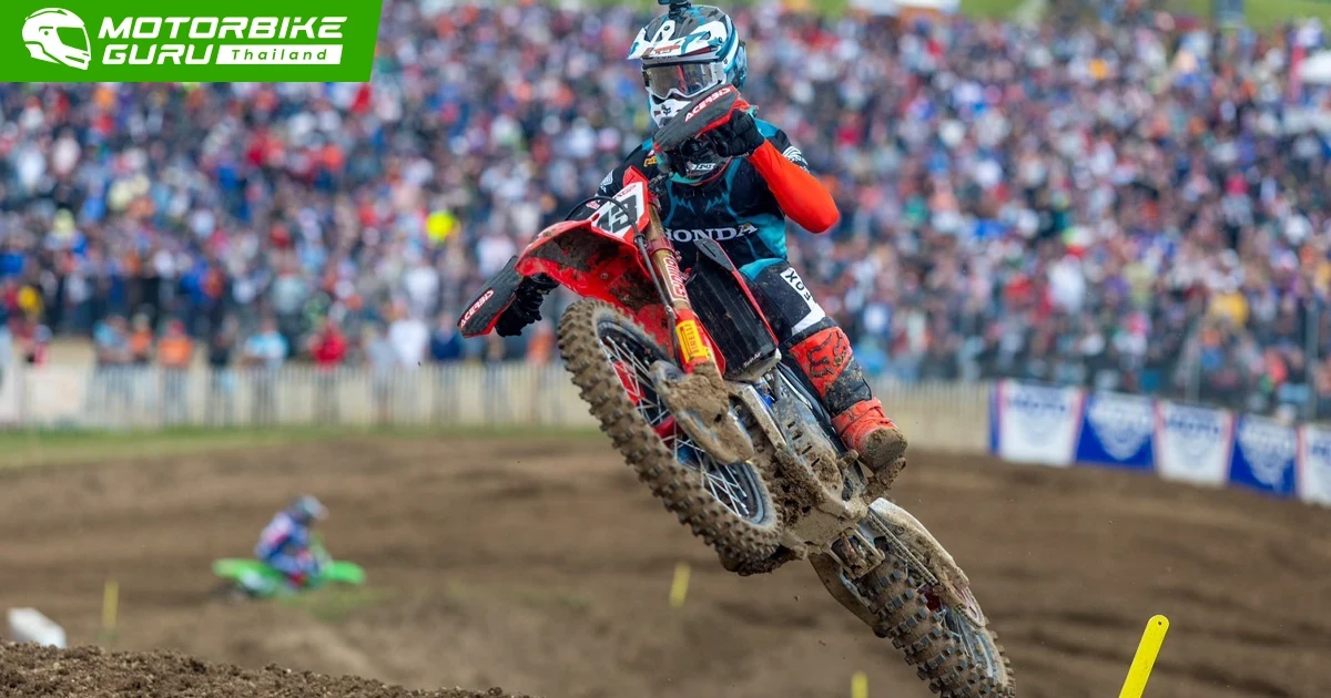 ฮอนด้าทวงบัลลังก์จ่าฝูงแชมป์เปี้ยนชิพ หลัง ทิม ไกเซอร์ บิด CRF450R คว้าชัยใน MXGP 2024 ที่ฝรั่งเศส