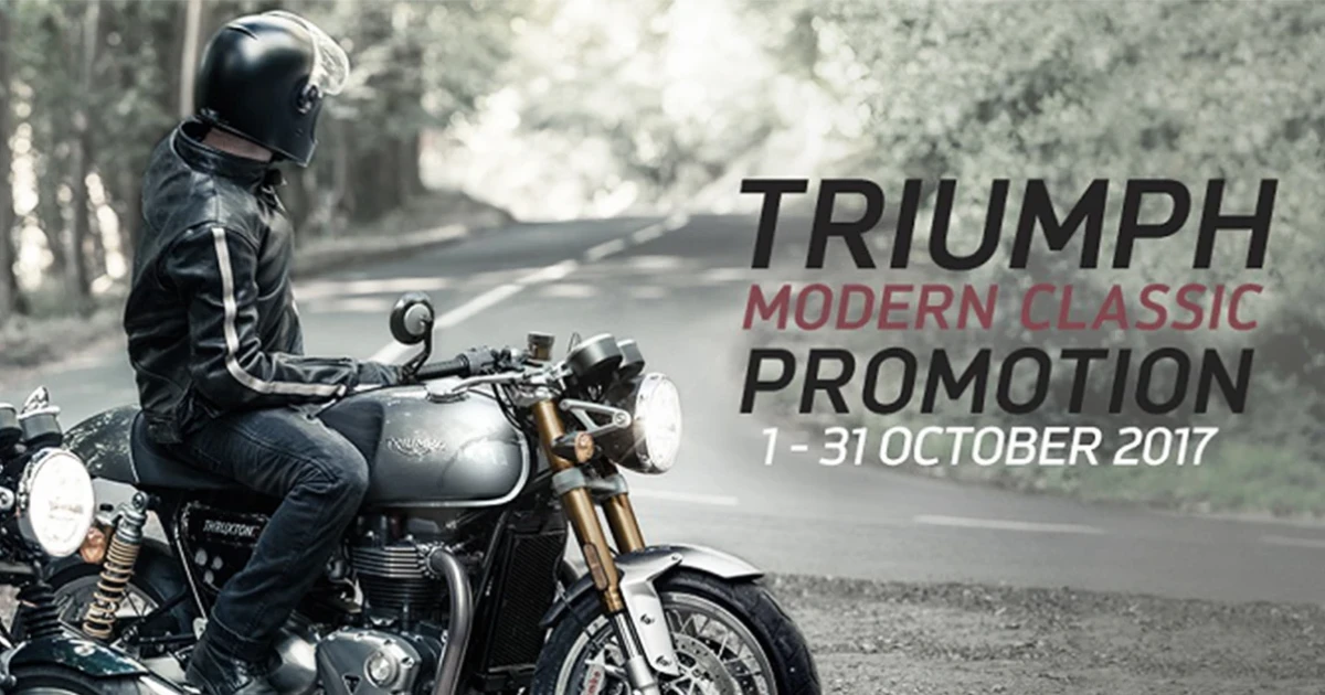 ไทรอัมพ์ มอเตอร์ไซเคิลส์ ส่งโปรฯ แรงต่อเนื่องเอาใจสาวกทุกรุ่น วันนี้ - 31 ต.ค. 60