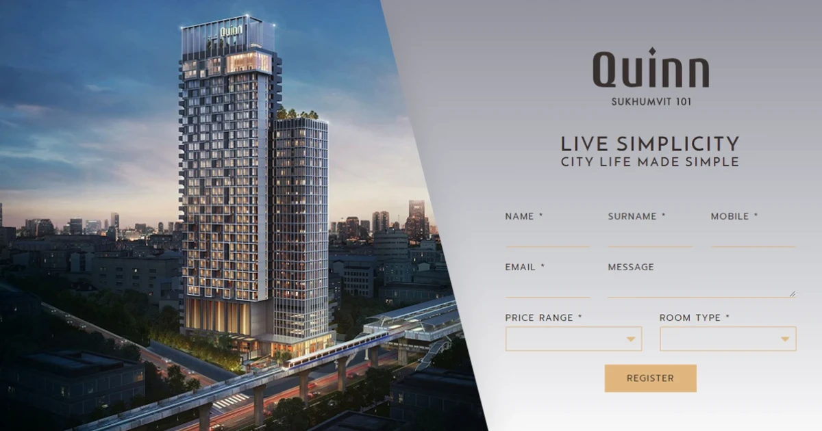 เอ็ม บี เค เรียล เอสเตท ในเครือ MBK Group เปิดตัวคอนโดหรู "QUINN Sukhumvit 101" ทำเลติด BTS ปุณณวิถี