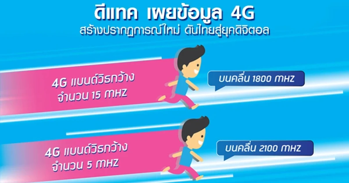 ดีแทคเผยข้อมูล 4G สร้างปรากฏการณ์ใหม่ ดันไทยสู่ยุคดิจิตอล