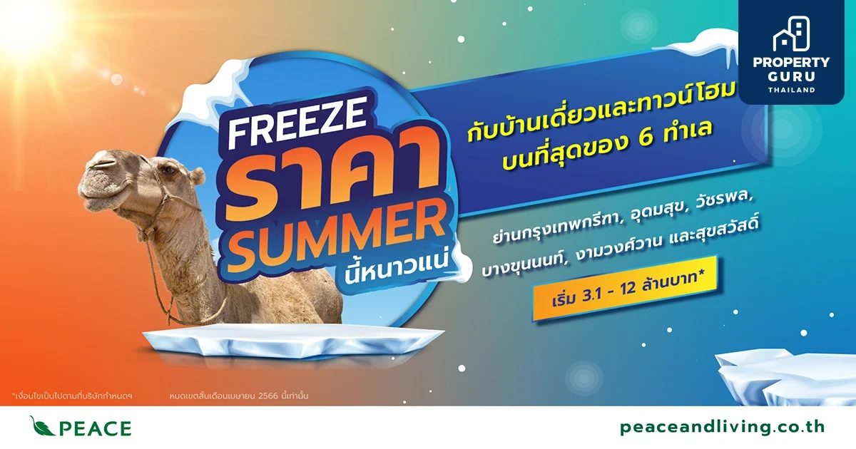 พีซแอนด์ลีฟวิ่ง ส่งโปรฯ ดับร้อน FREEZE ราคา SUMMER นี้หนาวแน่!! ตลอดเดือนเมษายนนี้