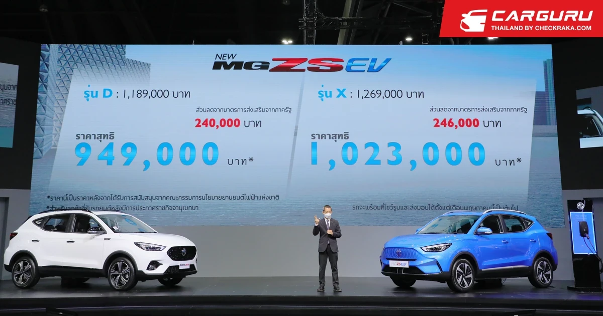 MG เปิดราคา NEW ZS EV เริ่มต้นที่ 949,000 บาท พร้อมแนะนำ NEW ZS Limited Edition เพียง 500 คัน ในงานมอเตอร์โชว์