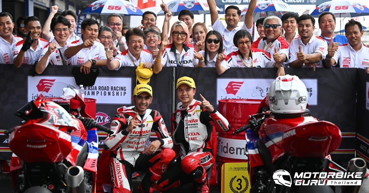 Honda ปลื้มหลัง ชิพ - นครินทร์ พา CBR1000RR-R Fireblade 2024 ผงาดคว้าโพเดียมอันดับ 3 รุ่นท็อป ด้านนักบิดดาวรุ่งไทยบิด CBR600RR ยกระดับผลงานต่อเนื่องศึก ARRC 2024 สนามแรก