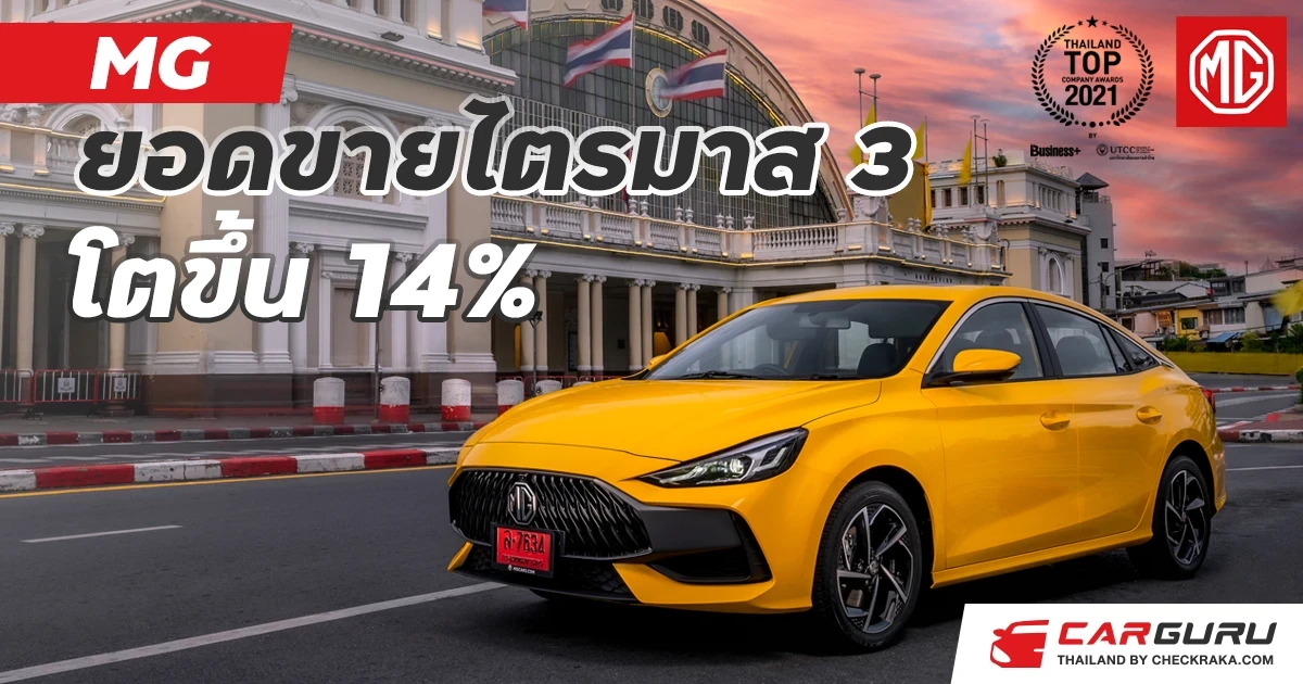 MG แจ้งยอดขายรวม 3 ไตรมาส โตขึ้น 14% ขยับมาเป็นอันดับ 5 ของตลาดเดือน ก.ค. และ ส.ค.