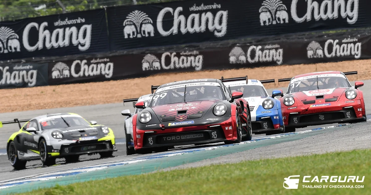 Porsche Carrera Cup Asia ระเบิดความมันส์ที่สนามช้างฯ หลัง "วาน เดอร์ ดริฟต์" และ "หลิว ไคลู" ผงาดคว้าแชมป์