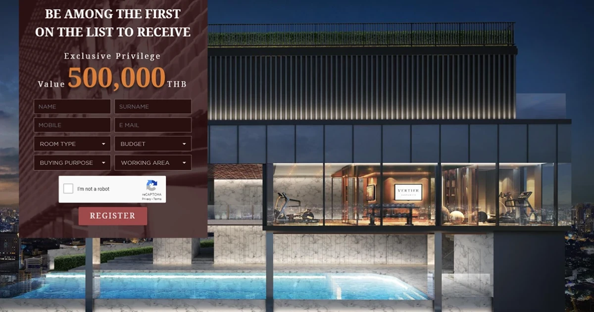 วี พร๊อพเพอร์ตี้ ดีเวลลอปเมนท์ เปิดตัว "เวอร์เทียร์ (Vertier)" คอนโดระดับ Luxury ลงทะเบียนรับส่วนลดสูงลุด 500,000 บาท*