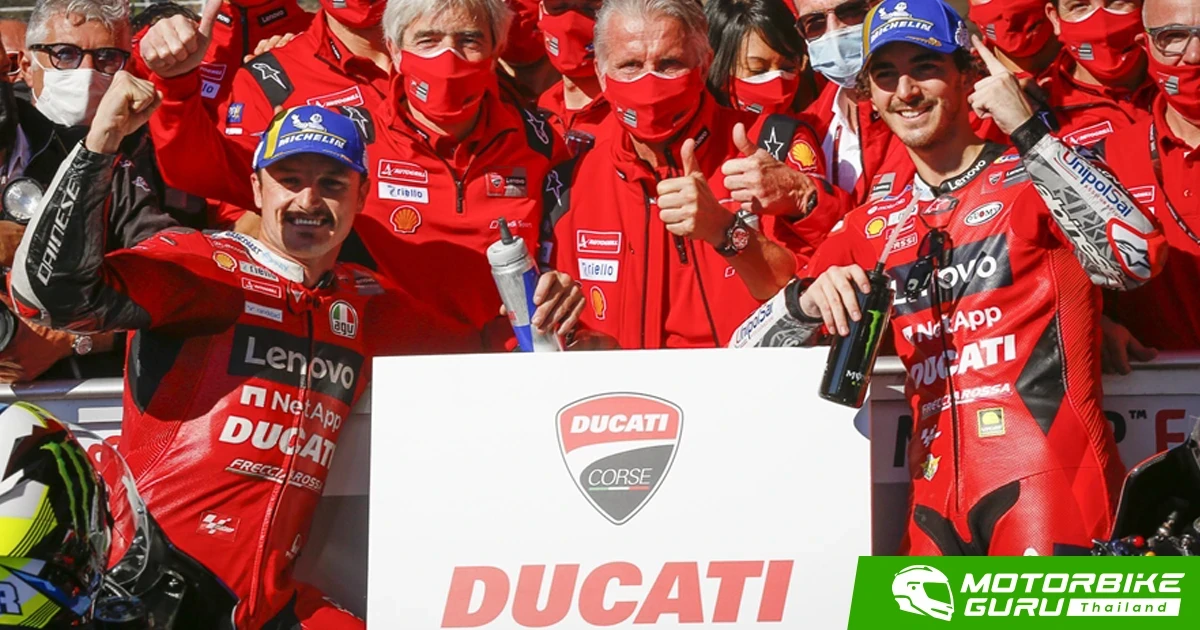 แม้ว่า Bagnaia จะพลาดแชมป์โลกแต่ในที่สุดเขาก็พา Ducati คว้าแชมป์ประเภทผู้ผลิตมาได้สำเร็จ