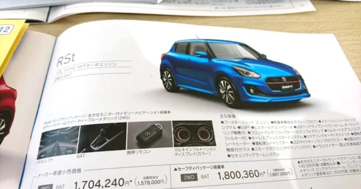หลุดแคตตาล็อก Suzuki Swift ใหม่จากญี่ปุ่น
