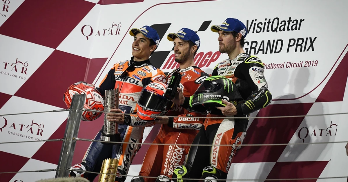 3 นักบิด Dovizioso, Marquez และ Crutchlow ควบรถคว้าชัยขึ้นโพเดี้ยมในศึกโมโตจีพี 2019