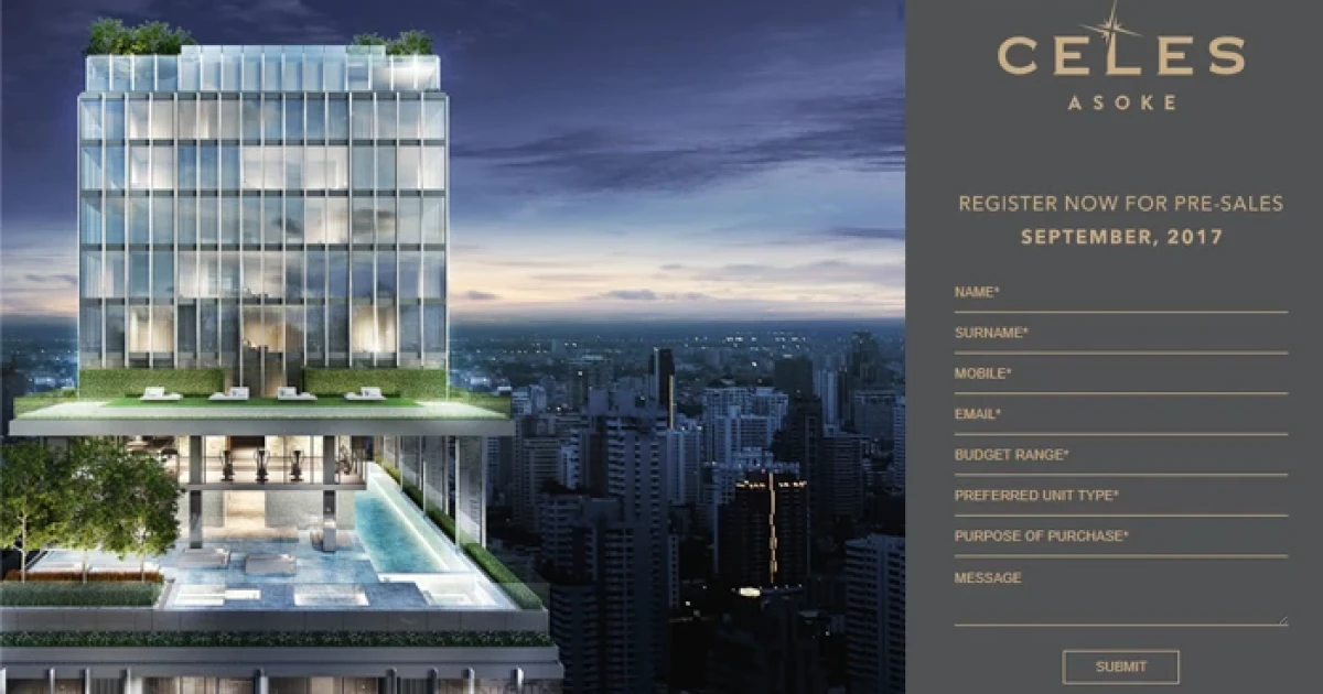 ลัคกี้ ลิฟวิ่งฯ เปิดตัวคอนโดใหม่สุดหรู "CELES ASOKE" ทำเลสุขุมวิท เริ่ม 7.9 ล้าน