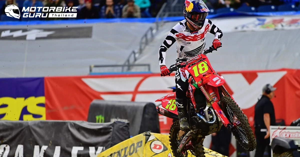 เจ็ตต์ ลอว์เรนซ์ บิด Honda CRF450R ทะยานคว้าชัยครองจ่าฝูง AMA Supercross สนามที่ 14