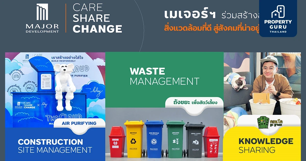 “เมเจอร์ ดีเวลลอปเม้นท์” ต่อยอดแคมเปญ “CARE-SHARE-CHANGE” ผ่าน 3 แกนกิจกรรม ร่วมสร้างสรรค์สิ่งแวดล้อมที่ดี สู่สังคมที่น่าอยู่อย่างยั่งยืน