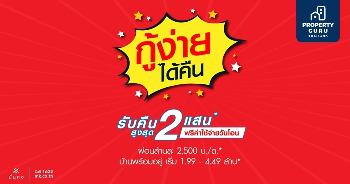 มั่นคงฯ จัดแคมเปญ กู้ง่ายได้คืน สูงสุด 200,000 บ.* ผ่อนสบาย ล้านละ 2,500 บ./ด.*