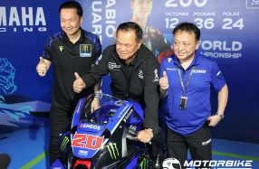 YAMAHA ให้การต้อนรับ นายอนุทิน ชาญวีรกูล นายกรัฐมนตรี ในโอกาสเดินทางมาเป็นประธานเปิดการแข่งขันและเยี่ยมชม YamahaGP Pavilion ใน MotoGP 2026