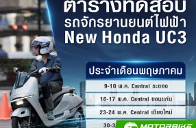 Honda ชวนทดสอบรถจักรยานยนต์ไฟฟ้า New UC3 ตั้งแต่ 9–31 พฤษภาคมนี้
