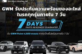 GWM ออกแคมเปญ “รับประกันความพร้อมของอะไหล่ภายใน 7 วัน” สร้างความเชื่อมั่นให้ลูกค้าในระยะยาว เร่งเครื่องสู่เป้าหมายแบรนด์รถยนต์จีนอันดับ 1 ด้านบริการหลังการขายในไทย