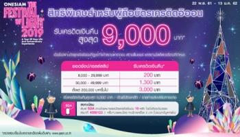 รับเครดิตเงินคืนสูงสุด 9,000 บาท สิทธิพิเศษสำหรับผู้ถือบัตรเครดิตอิออน ถึง 13 ม.ค. 62