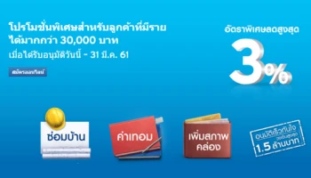 สินเชื่อบุคคลซิตี้ ดอกเบี้ยอัตราพิเศษ ลดสูงสุด 3% เมื่อสมัครออนไลน์วันนี้ - 31 มี.ค. 61