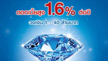 บัญชีเงินฝากออมทรัพย์บลูไดมอนด์ ดอกเบี้ยสูง 1.60% ต่อปี ฝากถอนได้ไม่จำกัดจำนวนครั้ง จาก ธ. ทิสโก้