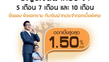 ยิ่งออม ยิ่งงอกงาม กับเงินฝากประจำดอกเบี้ยพิเศษ สูงสุด 1.50% ต่อปี จาก ธ.กรุงเทพ