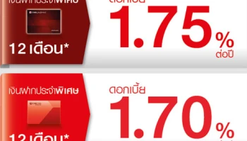 เงินฝากดอกเบี้ยสูง ประจำเดือนกันยายน 59 จาก ธ.ซีไอเอ็มบี ไทย