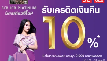 บัตรเครดิต SCB JCB Platinum ให้คุณรับเครดิตเงินคืน 10% ที่ Uniqlo
