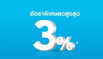 โปรแกรม สุดคุ้ม 1 สินเชื่อบุคคลซิตี้ ดอกเบี้ยพิเศษลดสูงสุด 3% เมื่อได้รับอนุมัติ 1 ม.ค. - 30 มิ.ย. 63