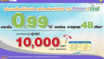 ผ่อนเครื่องใช้ไฟฟ้า และโทรศัพท์มือถือ กับอิออน ที่บิ๊กซี รับเครดิตเงินคืนสูงสุด 10,000 บาท