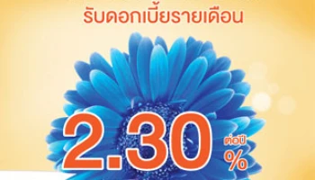 บัญชีเงินฝากประจำ 12 เดือน รับดอกเบี้ยรายเดือน สูงสุด 2.30% ต่อปี จาก ธ.ไทยเครดิต