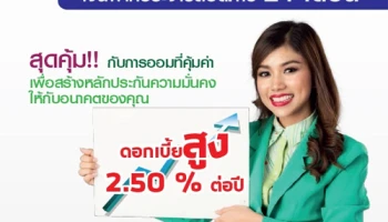 เงินฝากประจำปลอดภาษี 24 เดือน จาก ธ.ก.ส. ให้ดอกเบี้ยสูง 2.50% ต่อปี