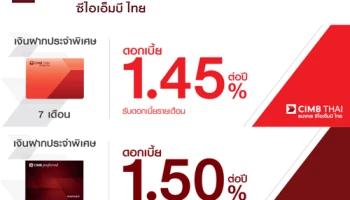โปรโมชั่นเงินฝากดอกเบี้ยสูงประจำเดือนตุลาคม 2560 จาก ธ.ซีไอเอ็มบี ไทย