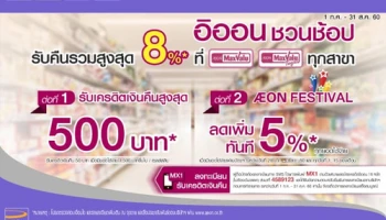 อิออนชวนช้อป! รับคืนรวมสูงสุด 8% เมื่อช้อปที่ MaxValu ทุกสาขา ผ่านบัตรเครดิตอิออน