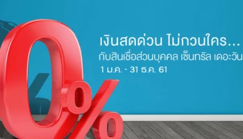 สมัครบัตร สินเชื่อส่วนบุคคล เซ็นทรัล เดอะวัน พร้อมรับอัตราดอกเบี้ยสุดพิเศษ 0% นาน 2 เดือน
