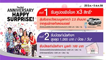 "The Mall Happy Surprise" ช้อปที่เดอะมอลล์ด้วยบัตรเครดิตอิออน พร้อมรับสิทธิพิเศษ 2 ต่อ