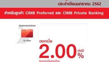 โปรโมชั่นเงินฝากดอกเบี้ยสูง กับ บัญชีเงินฝากประจำพิเศษ 5, 12 และ 18 เดือน จากธนาคารซีไอเอ็มบี ไทย