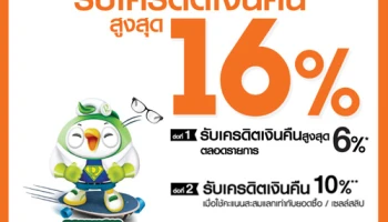 รับเครดิตเงินคืนสูงสุด 16% เมื่อช้อปสินค้าที่ห้างโรบินสัน ที่ร่วมรายการ และชำระผ่านบัตรเครดิตธนชาต