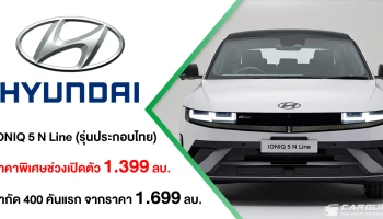 The new Hyundai IONIQ 5 N Line รุ่นประกอบไทย สเปกจัดเต็ม กับราคาพิเศษเขย่าตลาดที่ 1.399 ล้านบาท จำกัดเพียง 400 คัน จากราคา 1.699 ล้านบาท