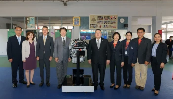 Nissan สนับสนุนเครื่องยนต์ตลอดจนการอบรบเชิงปฏิบัติในการซ่อมบำรุงให้แก่ศูนย์ฝึกและอบรมเด็กและเยาวชนสิรินธร