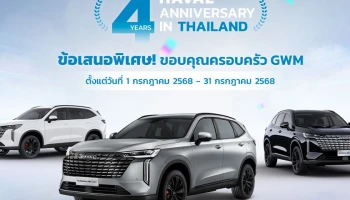 GWM จัดแคมเปญฉลองความสำเร็จครบรอบ 4 ปีของ GWM HAVAL H6 สู่การเป็น SUV ขวัญใจคนไทย มอบ 3 ข้อเสนอพิเศษ ส่วนลูกค้าเก่ารับส่วนลดเพิ่ม 20,000 บาท
