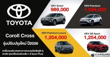 Toyota Corolla Cross รุ่นปรับปรุงใหม่ ปี 2569 ปรับดีไซน์ภายนอก และภายในใหม่ พร้อมขุมพลังไฮบริด มาตรฐานการควบคุมไอเสียยูโร 6 ครบทุกรุ่นย่อย พร้อมราคาเริ่มต้น 989,000 บาท