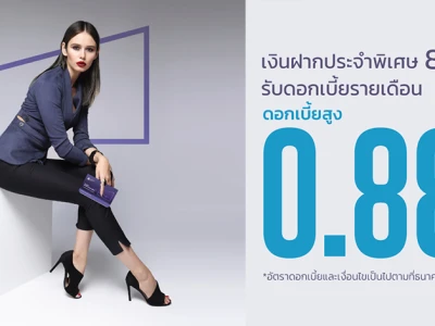 โปรโมชั่นเงินฝากประจำพิเศษ 8 เดือน จาก KKP ให้คุณรับดอกเบี้ยสูง 0.88% ต่อปี