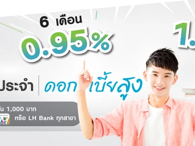 โปรโมชั่นบัญชีเงินฝากประจำดอกเบี้ยสูง 6 และ 12 เดือน จาก ธ.แลนด์ แอนด์ เฮ้าส์