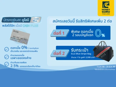 บัตรกดเงินสด ยูโอบี แคชพลัส พลัสได้อีก เมื่อมี CASH PLUS สมัครเลยวันนี้ รับสิทธิพิเศษเพิ่ม 2 ต่อ