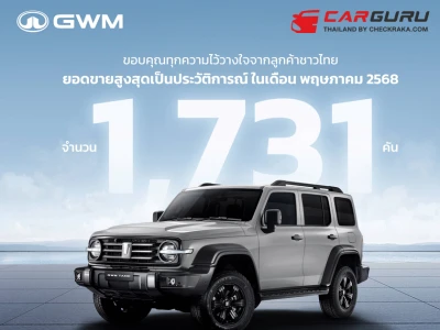GWM สร้างยอดขายสูงสุดเป็นประวัติการณ์ในรอบ 4 ปี ด้วยการเติบโตสูงถึง 225% ในเดือนพฤษภาคม 2568