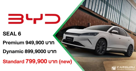 BYD SEAL 6 เพิ่มทางเลือกใหม่ให้รถยนต์ไฟฟ้า Comfort SEDAN ด้วยรุ่น Standard ที่ครบครัน ในราคาที่เป็นเจ้าของได้ง่ายขึ้นเพียง 799,900 บาท
