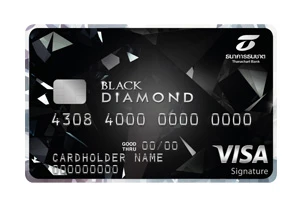 รูปภาพ บัตรเครดิตธนชาต แบล็ค ไดมอนด์ วีซ่า ซิกเนเจอร์ (Black Diamond Visa Signature) ธนาคารธนชาต (Thanachart)